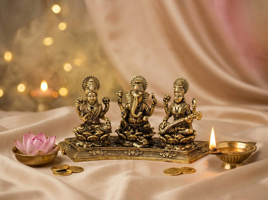 Lakshmi Ganesh Saraswati (Hollow)